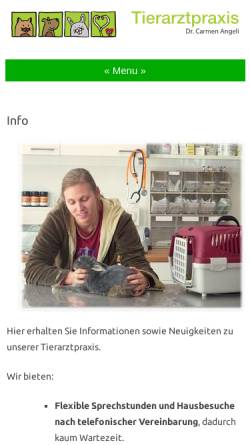 Vorschau der mobilen Webseite tierarzt-ottobrunn.de, Tierarztpraxis Dr. Carmen Angeli