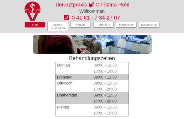 Vorschau von www.tierarzt-roehl.de, Tierarztpraxis für Kleintiere und Reptilien Christina Röhl