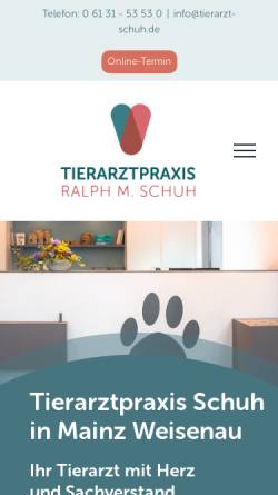 Vorschau der mobilen Webseite tierarzt-schuh.de, Tierarztpraxis Ralph Schuh