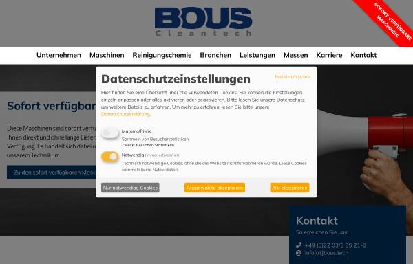 Vorschau von www.bous-koeln.de, Apparatebau Clemens Bous GmbH & Co. KG