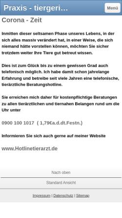 Vorschau der mobilen Webseite www.tier-geriatrie.de, Ursula A. Lepple