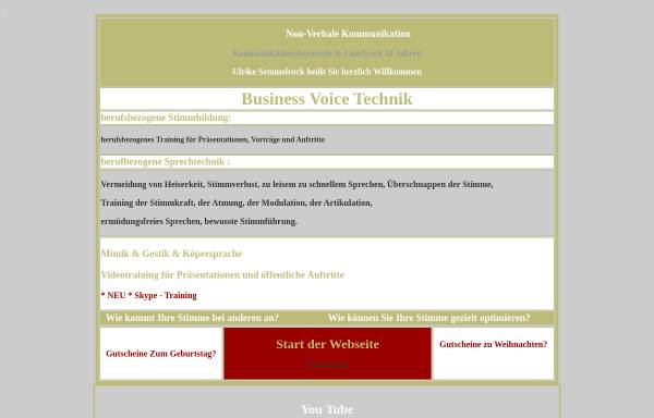 Vorschau von www.gutbeistimme.de, Ulrike Semmelrock - Stimmbildung, Sprechtechnik, Kommunikationstraining, Motivationstraining