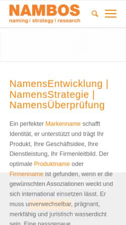Vorschau der mobilen Webseite nambos.de, Nambos GmbH