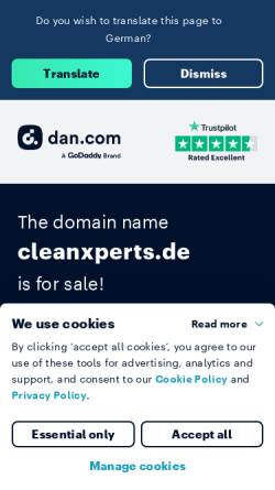 Vorschau der mobilen Webseite www.cleanxperts.de, CleanXperts, Inh. Wolfgang Haucke