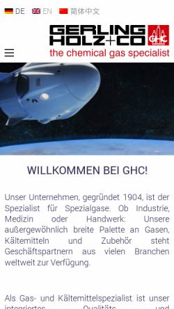 Vorschau der mobilen Webseite www.ghc.de, GHC Gerling, Holz + Co. Handels GmbH