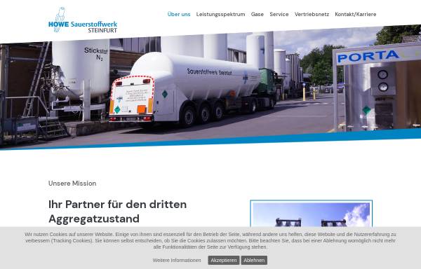 Vorschau von www.sauerstoffwerk.de, Sauerstoffwerk Steinfurt E. Howe GmbH & Co. KG