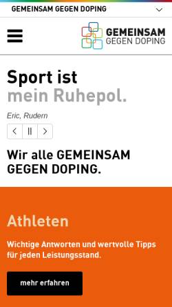 Vorschau der mobilen Webseite www.highfive.de, Highfive – gemeinsam gegen Doping