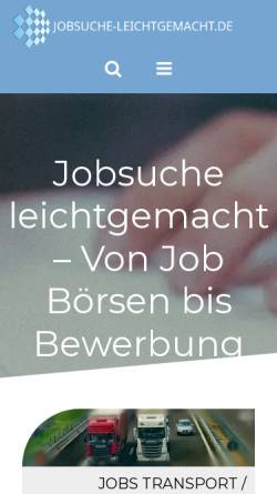 Vorschau der mobilen Webseite www.jobsuche-leichtgemacht.de, Jobsuche-leichtgemacht.de