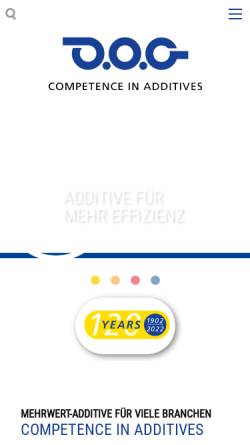 Vorschau der mobilen Webseite www.dog-chemie.de, D.O.G. Deutsche Oelfabrik GmbH & Co. KG