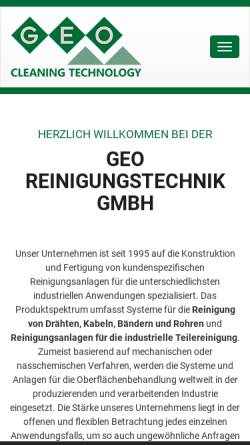 Vorschau der mobilen Webseite www.geo-reinigungstechnik.de, Geo-Reinigungstechnik GmbH