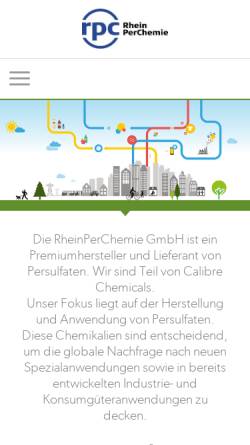 Vorschau der mobilen Webseite www.rheinperchemie.de, RheinPerChemie GmbH
