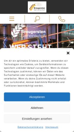 Vorschau der mobilen Webseite www.braugerstengemeinschaft.de, Braugersten-Gemeinschaft e.V.