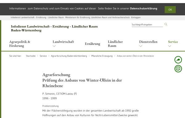 Vorschau von www.landwirtschaft-bw.info, Öllein-Anbau