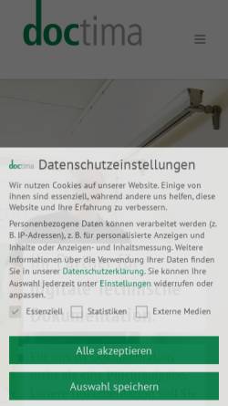Vorschau der mobilen Webseite www.doctima.de, Doctima GmbH