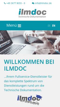 Vorschau der mobilen Webseite ilmdoc-technische-dokumentation.de, IlmDoc Technische Dokumentation GmbH
