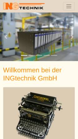 Vorschau der mobilen Webseite www.ingtechnik.de, IngTechnik GmbH