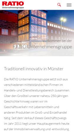 Vorschau der mobilen Webseite www.ratio.de, Ratio Entwicklungen GmbH