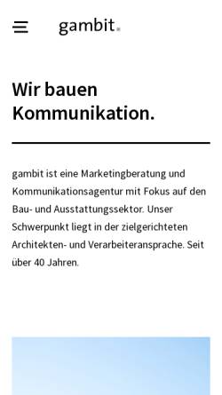 Vorschau der mobilen Webseite www.gambit-do.de, Gambit Marketing & Communication GmbH