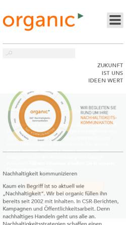 Vorschau der mobilen Webseite organic-communication.de, Organic Marken-Kommunikation GmbH