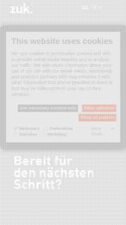 Vorschau der mobilen Webseite www.zuk.de, zuk. AG