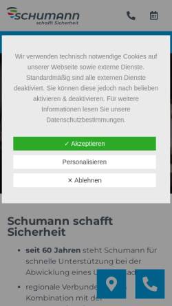 Vorschau der mobilen Webseite www.sv-schumann.de, Kfz-Sachverständigenbüro Schumann