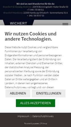 Vorschau der mobilen Webseite www.wichert-die-sachverstaendigen.de, Wichert + Partner GbR