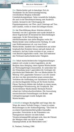 Vorschau der mobilen Webseite www.markscheider.info, Was ist ein Markscheider?