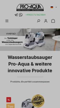 Vorschau der mobilen Webseite www.pro-aqua-gmbh.de, Pro Aqua GmbH
