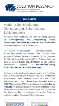 Vorschau der mobilen Webseite www.solution-research.com, Solution Research GmbH