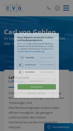 Vorschau der mobilen Webseite www.carl-von-gehlen.de, Carl von Gehlen GmbH & Co. KG