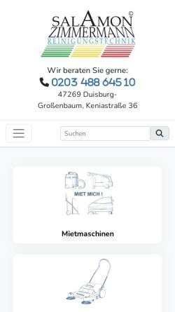 Vorschau der mobilen Webseite salamon.de, Salamon & Zimmermann Reinigungstechnik AG