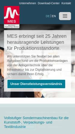 Vorschau der mobilen Webseite www.m-e-s.de, Mehler Engineering und Service GmbH