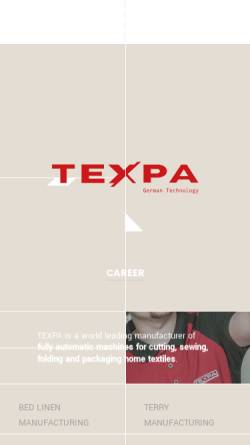 Vorschau der mobilen Webseite www.texpa.de, TEXPA Maschinenbau GmbH & Co.