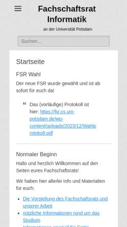 Vorschau der mobilen Webseite fara.cs.uni-potsdam.de, Fachschaft Informatik Potsdam