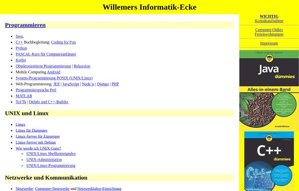 Vorschau von www.willemer.de, Willemer's Informatik-Ecke