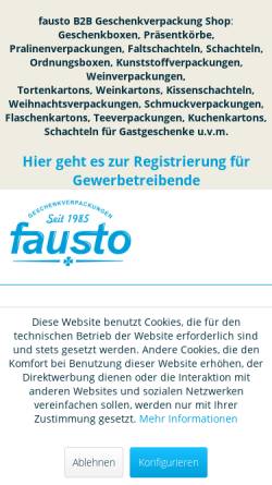 Vorschau der mobilen Webseite www.fausto.de, Fausto GmbH und Co KG
