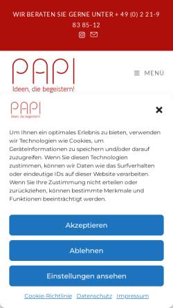 Vorschau der mobilen Webseite www.pap-i.com, Pap.i GmbH