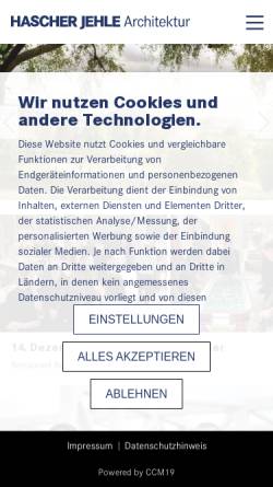 Vorschau der mobilen Webseite www.hascherjehle.de, Hascher, Jehle und Assoziierte GmbH