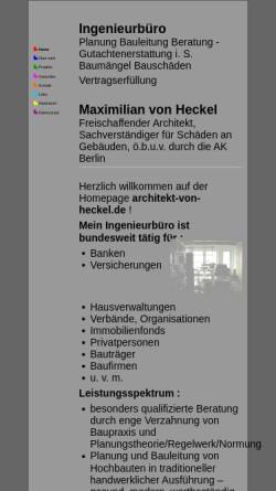 Vorschau der mobilen Webseite www.architekt-von-heckel.de, Heckel, Maximilian von