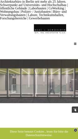 Vorschau der mobilen Webseite www.kebe-schoberth.de, Kebe + Schoberth Architekten GbR