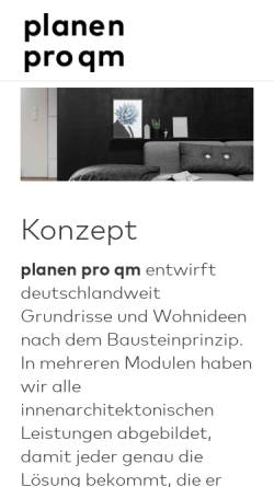 Vorschau der mobilen Webseite www.planen-pro-qm.de, planen pro qm