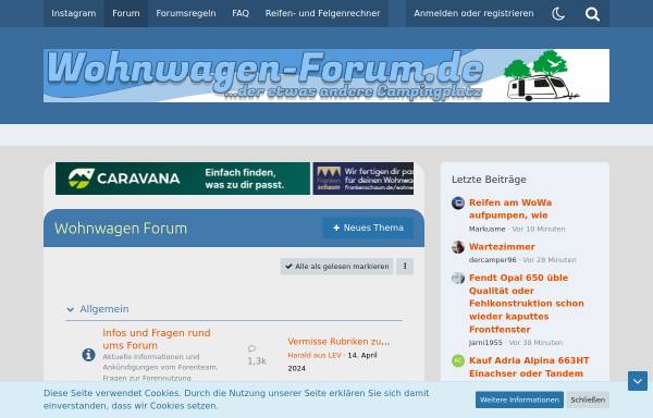 Vorschau von wohnwagen-forum.de, Wohnwagen-Forum.de