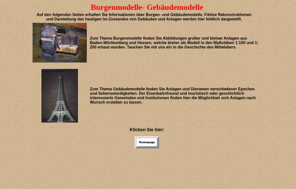 Vorschau von www.burgenmodelle.de, Burgenmodelle-Gebäudemodelle