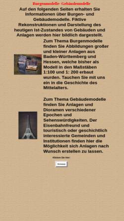 Vorschau der mobilen Webseite www.burgenmodelle.de, Burgenmodelle-Gebäudemodelle