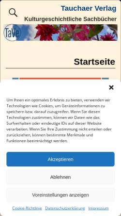 Vorschau der mobilen Webseite tauchaer-verlag.de, Tauchaer Verlag