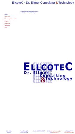 Vorschau der mobilen Webseite www.ellcotec.com, EllcoteC - Dr. Ellmer Consulting & Technology, Inh. Dipl.-Ing. Dr. Heinz Ellmer