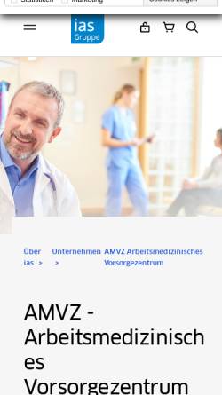 Vorschau der mobilen Webseite www.ias-gruppe.de, AMVZ GmbH