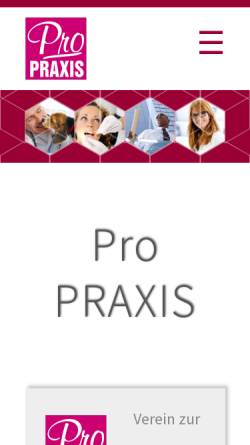 Vorschau der mobilen Webseite www.propraxis.de, Pro Praxis e.V.