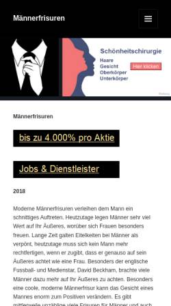 Vorschau der mobilen Webseite www.maennerfrisuren.org, Männerfrisuren