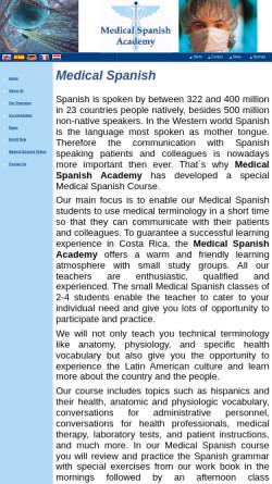 Vorschau der mobilen Webseite www.medicalspanishacademy.com, Academy for Medical Spanish